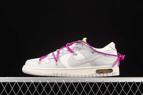 【460】[DM1602-111]-[OW X SB DUNK LOW LOT 28 OF 50 SAIL/NEUTRAL GREY/HYPER VIOLET]-[UNISEX:36-46]