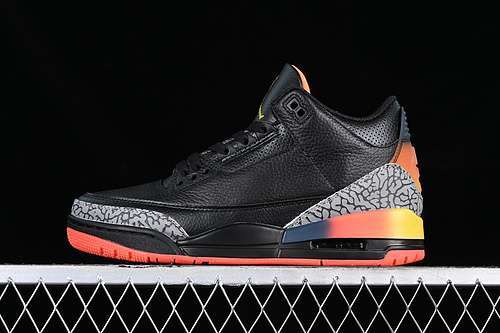 【440】[FN0344-902]-[J BALVIN AIR JORDAN 3 RETRO RIO BLACK/ORANGE/GREY]-[MAN:40-47.5]