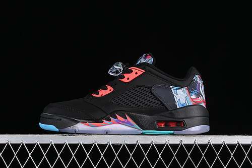 【360】[840475-060]-[AIR JORDAN 5 RETRO LOW BLACK/BLACK/BRIGHT CRIMSON/BETA BLUE/BLACK]-[36-47.5]