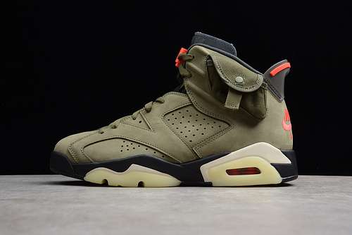 [CN1084-200]-[CJ AIR JORDAN 6 RETRO TRAVIS SCOTT MEDIUM OLIVE/BLACK/RED]-[MAN:40-45]