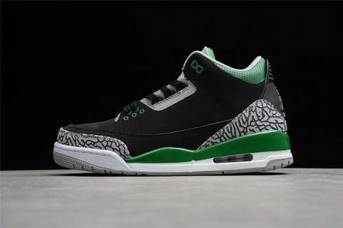【450】[CT8532-030]-[GZ AIR JORDAN 3 BLACK/PINE GREEN/CEMENT GREY-WHITE]-[MAN:40-47]