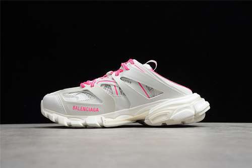 【530】[653813-W3CP1-9105]-[BA*LEN*CIAGA TRACK MULE WHITE/LIGHT GREY/PINK]-[WOMAN:35-39]-[MAN:40-46]
