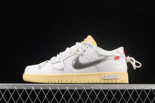 【430】[DM1602-127]-[OW X SB DUNK LOW DEAR SUMMER-01 OF 50 WHITE/METALLIC SILVER]-[UNSIEX:36-47.5]