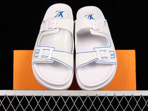 【380】[L*V TREND CLASSIC SLIPPERS WHITE/WHITE/BLUE]-[WOMAN:35-39]-[MAN:40-45]