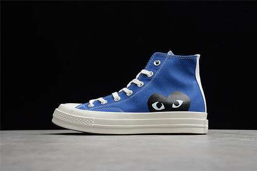 【250】[171846C]-[COMME DES GARÇONS PLAY X CHUCK TAYLOR ALL-STAR 70S HIGH BLUE QUARTZ/EGRET/BLACK]