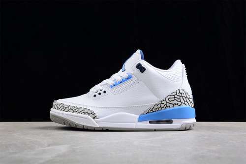 【360】[CT8532-104]-[AIR JORDAN 3 RETRO UNC WHITE/VALOR BLUE/TECH GREY]-[MAN:40-48]