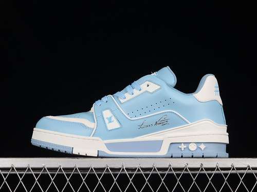 【750】[L*V 2021SS FASHION SHOW SNEAKERS LIGHT BLUE/WHITE/WHITE]-[MAN:38-45]