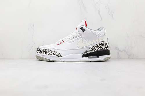 【340】[AV6683-160]-[AIR JORDAN 3 RETRO JTH NRG WHITE CEMENT WHITE/FIRE RED-BLACK-WHITE]