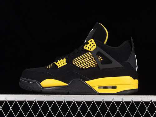 【450】[DH6927-017]-[AIR JORDAN 4 RETRO THUNDER 2023 BLACK/TOUR YELLOW]-[WOMAN:36-39]-[MAN:40-47.5]