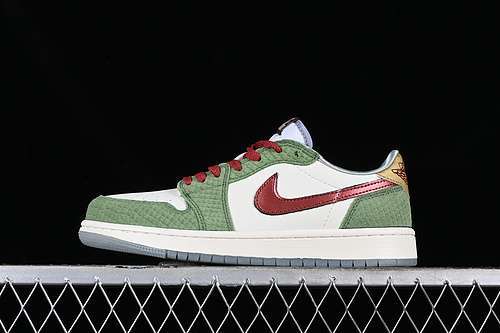 【260】[FN3727-100]-[AIR JORDAN 1 LOW CNY YEAR OF THE DRAGO WHITE/GREEN/ORANGE/GOLD]-[UNISEX:36-47.5]
