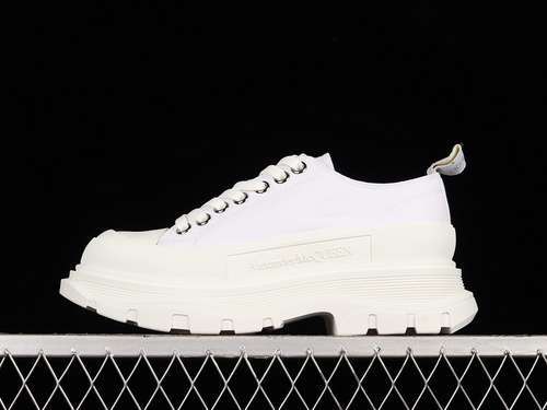 【500】[ALE*XANDER MCQUEEN LOW-TOP CANVAS SHOES WHITE/WHITE/WHITE]-[WOMAN:35-39]-[MAN:40-44]