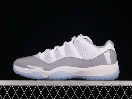 【450】[AV2187-140]-[AIR JORDAN 11 RETRO LOW WHITE/UNIVERSITY BLUE/CEMENT GREY]-[MAN:40-47.5]