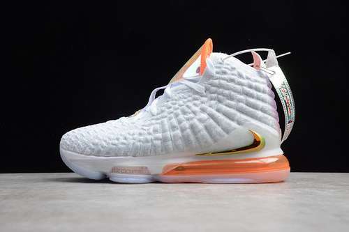 【420】[CT3853-100]-[LEBRON 17 JAMES FUTURE WHITE/ORANGE/LIGHT GREY]-[MAN:39-46]