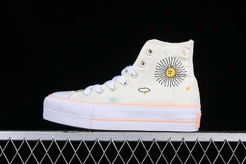 【230】[A03516C]-[CONVERSE CHUCK TAYLOR ALL STAR LIFT PLATFORM HIGH EGRET/CHEEKY CORAL/WHITE]-[35-40]