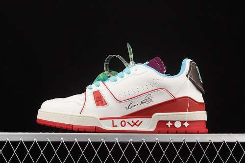【600】[L*V 2021S TRAINER WHITE/RED/LIGHT BLUE-PURPLE]-[MAN:38-45]