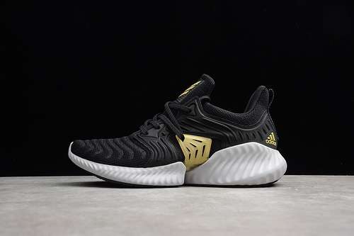 [G28833]-[ALPHABOUNCE INSTINCT SHOES CORE BLACK/CLOUD WHITE/GOLD]-[MAN:39-44]-[OG0090]