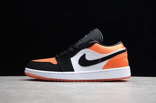 [70-67-78]-[553558-010]-[AIR JORDAN 1 LOW SATIN SHATTERED BACKBOARD BLACK/ORANGE/WHITE]