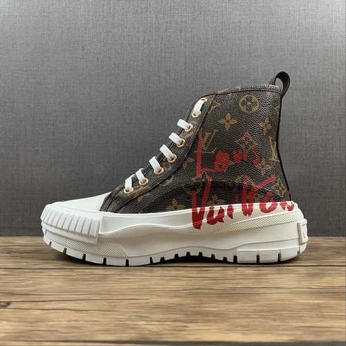 【400】[L*V CANVAS BOOTS WHITE/BROWN/RED]-[WOMAN:35-40]