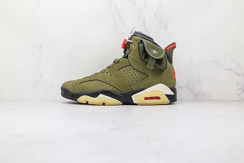 【550】[CN1084-200]-[TRAVIS SCOTT X AIR JORDAN 6 MEDIUM OLIVE/BLACK/UNIVERSITY RED]-[MAN:40-47.5]