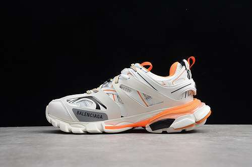 [ECBAS8004651]-[3.0 TRIPLE S SNEAKER GOMMA MAILLE ORANGE/BLANC]-[UNISEX:36-45]-[2-260]