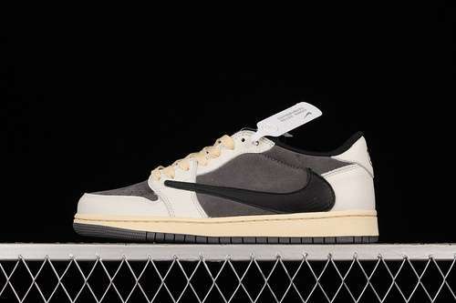 【400】[DM7866-165]-[TRAVIS SCOTT X AIR JORDAN 1 LOW OG BEIGE/BLACK/DARK BROWN]-[UNISEX:36-47.5]