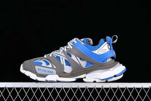 【500】[W3AD54112]-[BA*LEN*CIAGA TRACK SNEAKER TESS S GOMMA RES BI ALV/TIS EFF NUBUK/TIS E WHITE/BLUE]