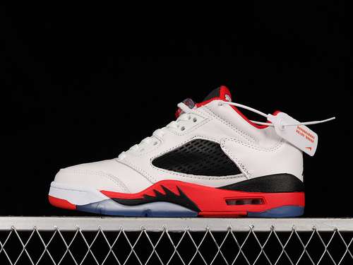 【380】[314338-101]-[AIR JORDAN 5 RETRO LOW GS FIRE RED 2016 WHITE/FIRE RED/BLACK]-[MAN:40-45]
