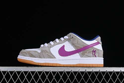 【250】[FZ5251-001]-[RAYSSA LEAL DUNK LOW PURE PLATINUM/DEEP ROYAL BLUE/VIVID PURPLE/WHITE/GUM YELLOW]