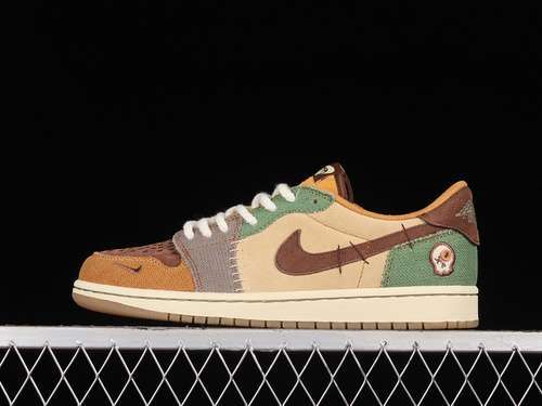 【340】[DZ7292-200]-[ZION WILLIAMSON AIR JORDAN 1 RETRO LOW VOODOO FLAX/MUSLIN/FAUNA BROWN/OIL GREEN]