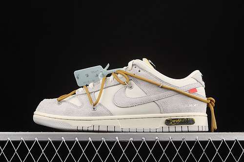 【330】[DJ0950-105]-[GZ OW X SB DUNK LOW LOT 37 OF 50 WHITE/LIGHT GREY/YELLOW]-[UNSIEX:36-47.5]