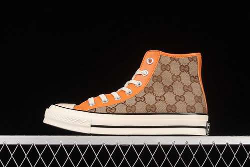 【280】[169768C]-[REMAKE CON GU*CCI X CHUCK TAYLOR ALL-STAR HIGH BROWN/ORANGE/WHITE]-[UNISEX:35-44]