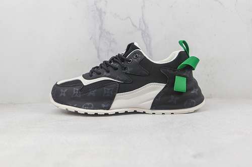 【420】[L*V 22SS SPORTS CASUAL DAD SHOES BLACK/WHITE/GREEN]-[MAN:39-44]
