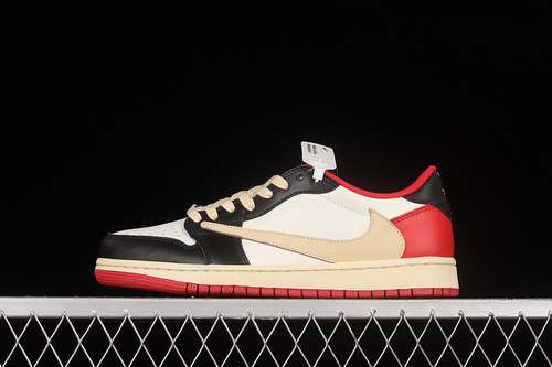 【380】[CQ4278-125]-[TRAVIS SCOTT X AIR JORDAN 1 LOW OG BEIGE/BLACK/RED]-[WOMAN:36-39]-[MAN:40-47.5]