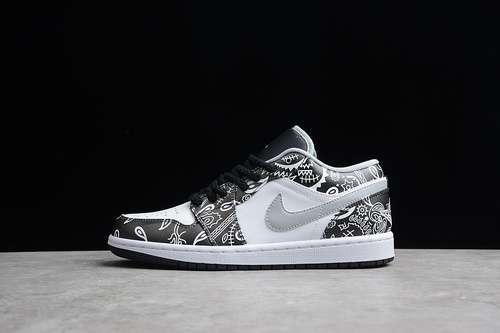 【300】[553558-040]-[GZ AIR JORDAN 1 LOW BLACK/MEDIUM GREY/WHITE]-[WOMAN:36-39]-[MAN:40-47]