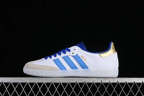 【230】[ID3550]-[LIONEL MESSI X SAMBA INDOOR WHITE/LUCID BLUE/BLUE BURST/GOLD]-[UNISEX:35-45]