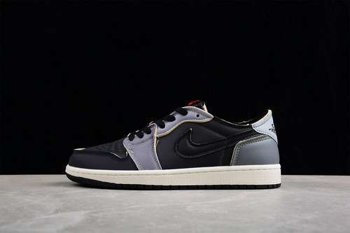 【300】[DV0982-006]-[AIR JORDAN 1 RETRO LOW BLACK/DARK SMOKE GREY/LIGHT SMOKE GREY/SAIL/COCONUT MILK]
