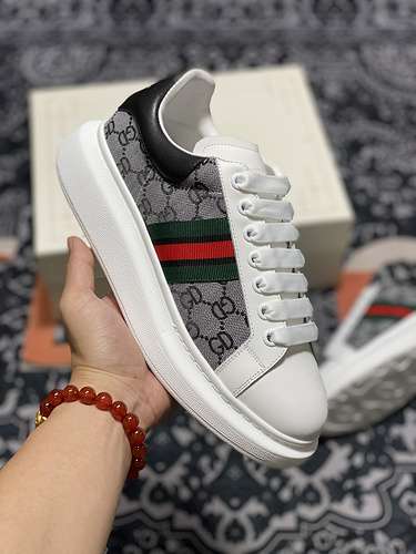 【580】[ALE*XANDER MCQUEEN SHOES WHITE/GREY/GREEN-RED]-[WOMAN:35-39]-[MAN:40-45]
