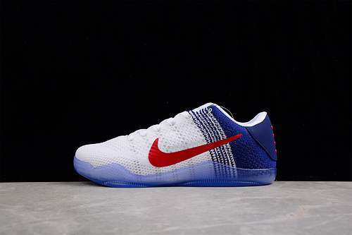 【340】[822675-184]-[KOBE 11 ELITE LOW WHITE/UNIVERSITY RED/DEEP BLUE/METALLIC SILVER]-[MAN:40-46]