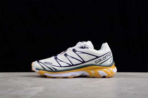 【420】[SALOMON XT-6 TRENDY CASUAL RUNNING SHOES WHITE/NAVY BLUE/YELLOW]-[MAN:40-47]