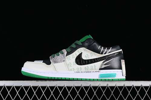 【380】[553558-065]-[AIR JORDAN 1 LOW CNY BLACK/BLACK/LUCKY GREEN/WHITE]-[WOMAN:35.5-39]-[MAN:40-47.5]