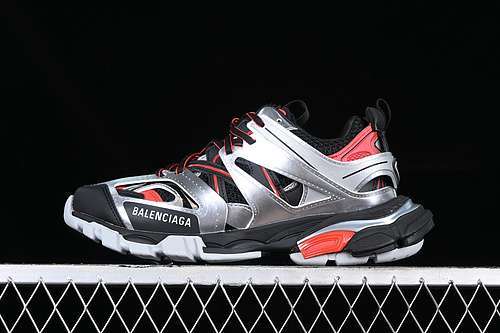 【500】[W2FSA1169]-[BA*LEN*CIAGA TRACK SNEAKER TESS S.GOMMA RES BI ALV/TIS EFF NUBUK/TIS E BLACK/RED]