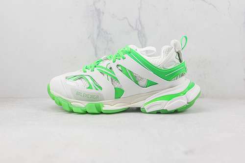 【580】[OK BA*LEN*CIAGA TRACK 3.0 SNEAKERS WHITE/WHITE/GREEN]-[WOMAN:35-39]-[MAN:40-46]
