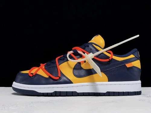 [CT0856-700]-[PLUS OFF-WHITE X DUNK LOW UNIVERSITY GOLD/WHITE/NAVY BLUE]-[UNISEX:36-46]