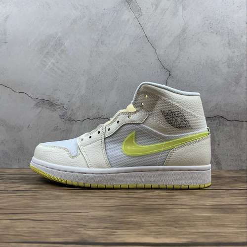 【350】[DB2822-107]-[AIR JORDAN 1 MID SE SAIL/LIGHT VOLTAGE YELLOW 2/WHITE]-[UNSIEX:35.5-46]