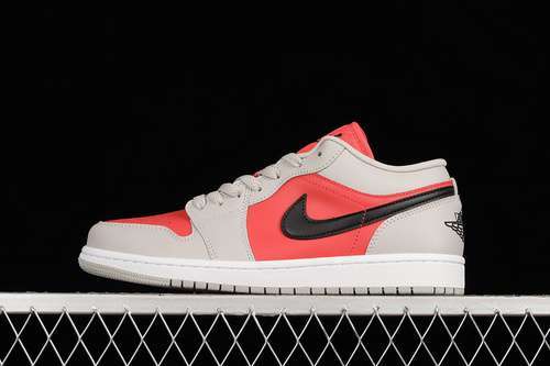 【340】[DC0774-060]-[AIR JORDAN 1 LOW LIGHT IRON ORE/BLACK-SIREN RED]-[WOMAN:35.5-39]-[MAN:40-45]