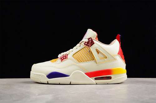 【340】[AQ0344-901]-[J BALVIN AIR JORDAN 4 RETRO GREY/ORANGE/YELLOW/WHITE]-[WOMAN:36-39]-[MAN:40-47.5]