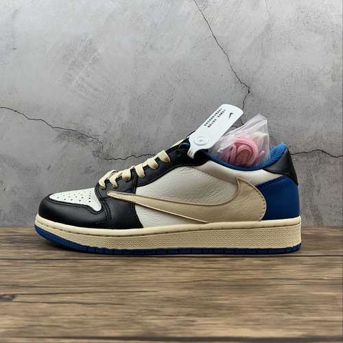 【430】[DM7866-140]-[FRAGMENT DESIGN X TRAVIS SCOTT X AIR JORDAN 1 RETRO LOW WHITE/BLUE/BLACK]