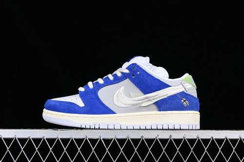 【300】[DQ5130-400]-[FLY STREETWEAR DUNK LOW SB GAME ROYAL/SAIL/GREY FOG]-[WOMAN:36-39]-[MAN:40-47.5]