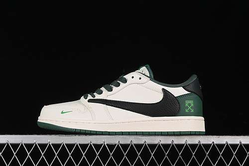 【360】[JJ5288-011]-[TRAVIS SCOTT X FRAGMENT DESIGN X AIR JORDAN 1 LOW OG SP WHITE/BLACK/GREEN][36-45]