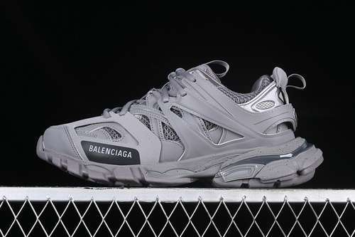 【500】[W3FE31250]-[BALENCIAGA TRACK SNEAKER TESS S.GOMMA RES BI ALV/TIS EFF NUBUK/TIS E GREY/BLACK]